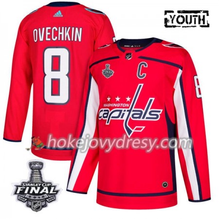 Dětské Hokejový Dres Washington Capitals Alex Ovechkin 8 2018 Stanley Cup Final Patch Adidas Červená Authentic
